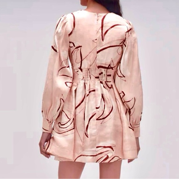 🌺🎉HP🎉🌺 NWT Aje Amelia Plunge Mini Dress Whimsical Dove - Picture 8 of 16